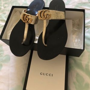 Gold Gucci Sandals